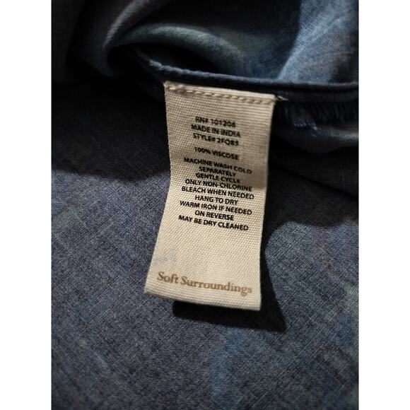 Soft Sorrundings womens blue marble print flutter sleeve casual maxi dress sz M - Picture 13 of 13